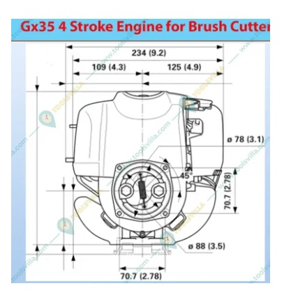 Greenleaf 35 cc 4 Stroke Engine for Brush Cutter