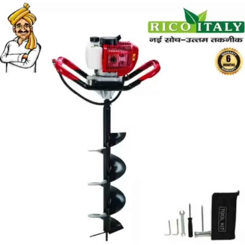 Greenleaf 1.25kW 52CC Engine Drill Hole Earth Auger with 6 inch Drill