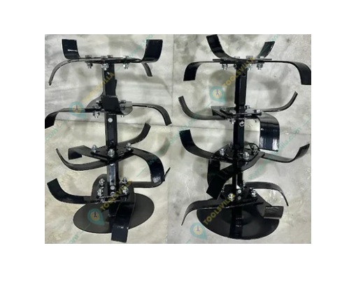 Heavy Duty Petrol Rotavator Set for Power Tiller of 32 pcs Blade, 2 Shaft, 2 Side Disc and 32 pcs Nut