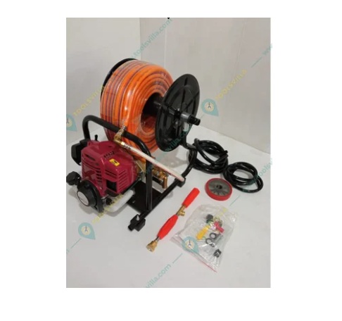 Portable Power Sprayer with 4 Stroke 35 cc Petrol Engine With 50 Meter Hose Pipe and Hose Reel Stand