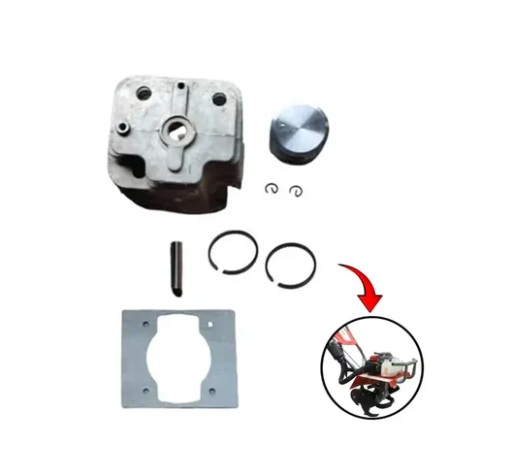 Cylinder & Piston Kit with Gasket, Rings and G Lock for 3HP Petrol Power Tiller 63 , 68 CC