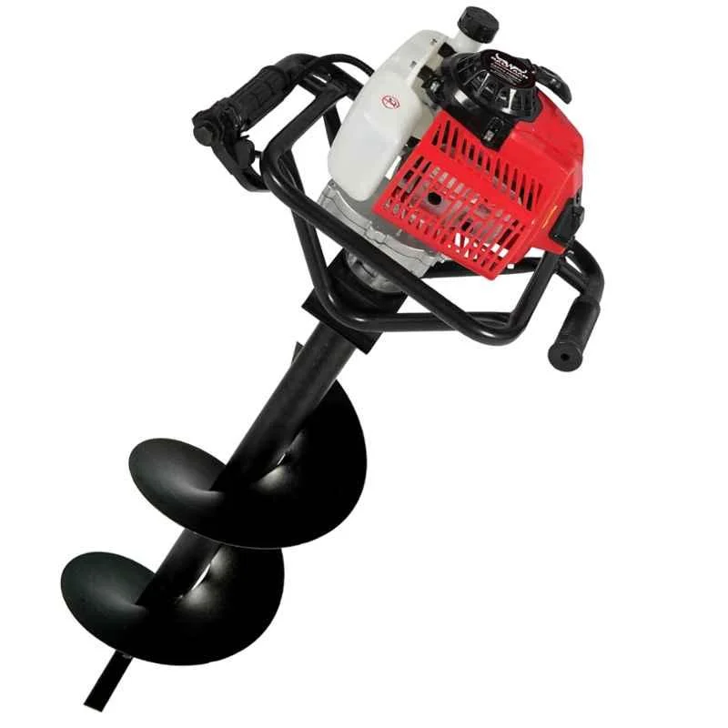 Greenleaf 63CC 2 Stroke Petrol Engine Iron & Plastic Drill Hole Earth Auger with 4 inch Drill