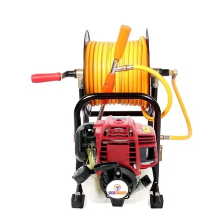 Portable Power Sprayer with 4 Stroke 35 cc Petrol Engine With 50 Meter Hose Pipe and Hose Reel Stand